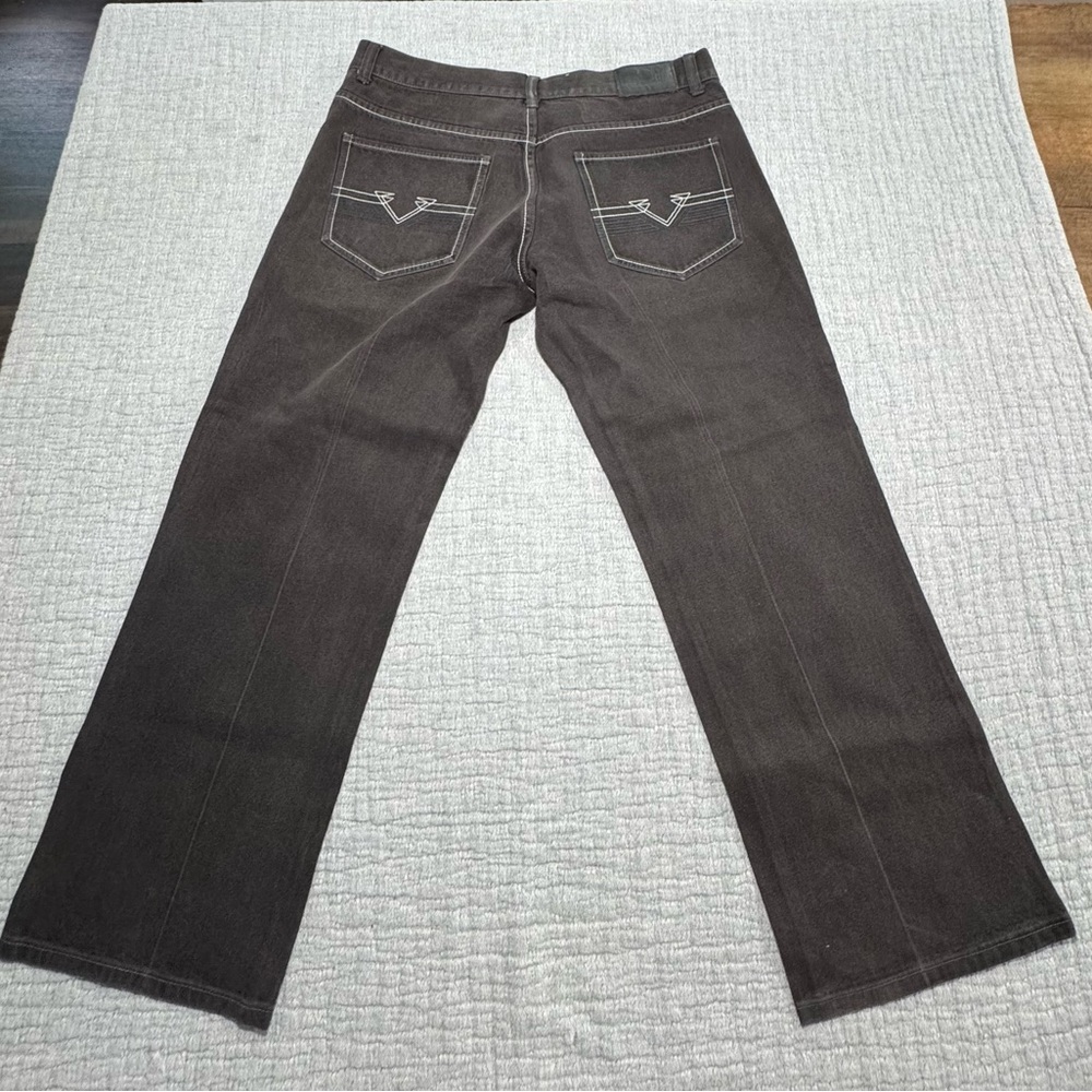 Vintage Old Skool Jeans Men 40x32 (Fits 36x30 ) Black Hip Hop Baggy Wide Leg Y2K